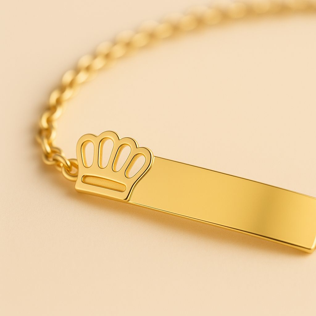 Pulseira Coroa Real - Banhada a Ouro 18K