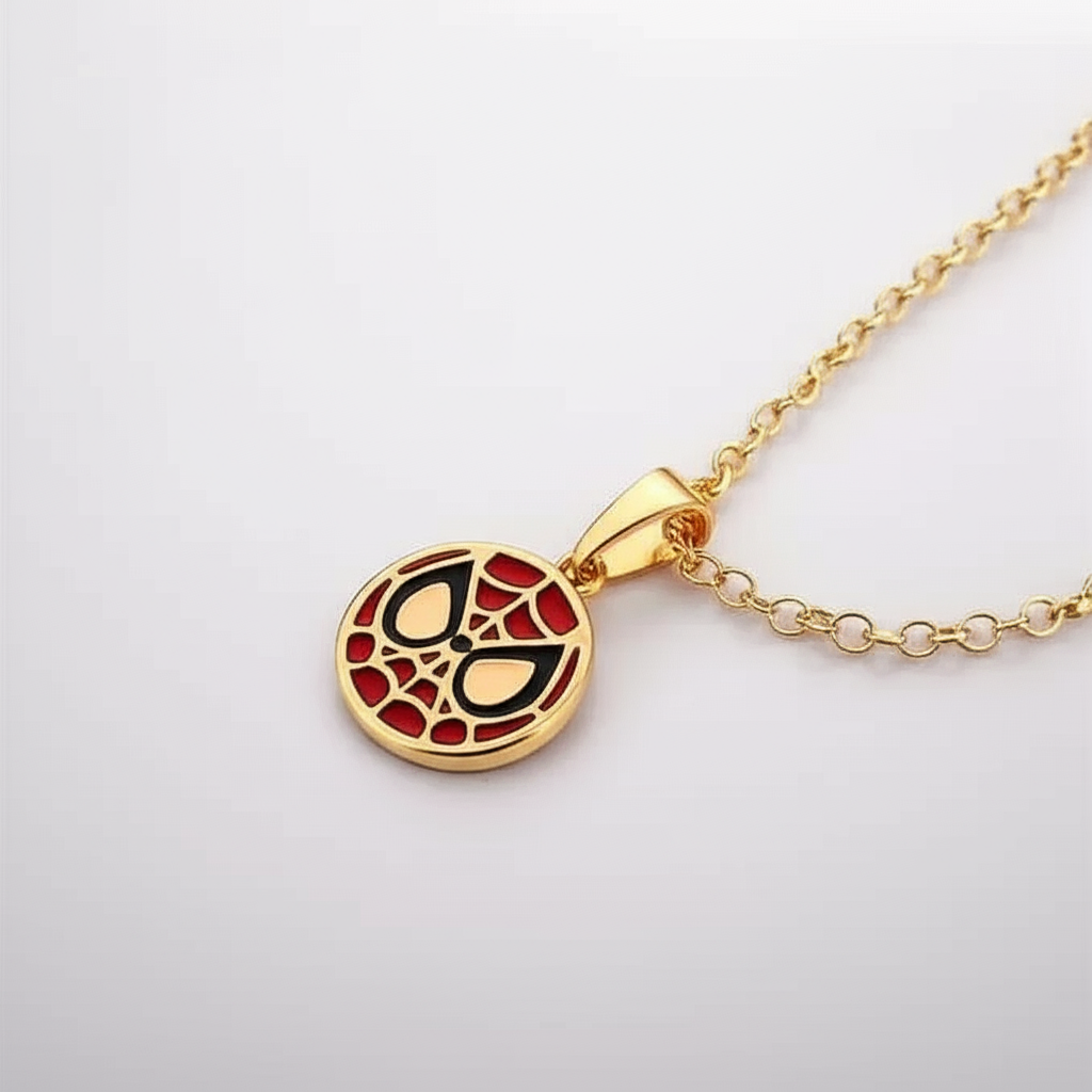 Colar Infantil Menino Banhado a Ouro Homem Aranha