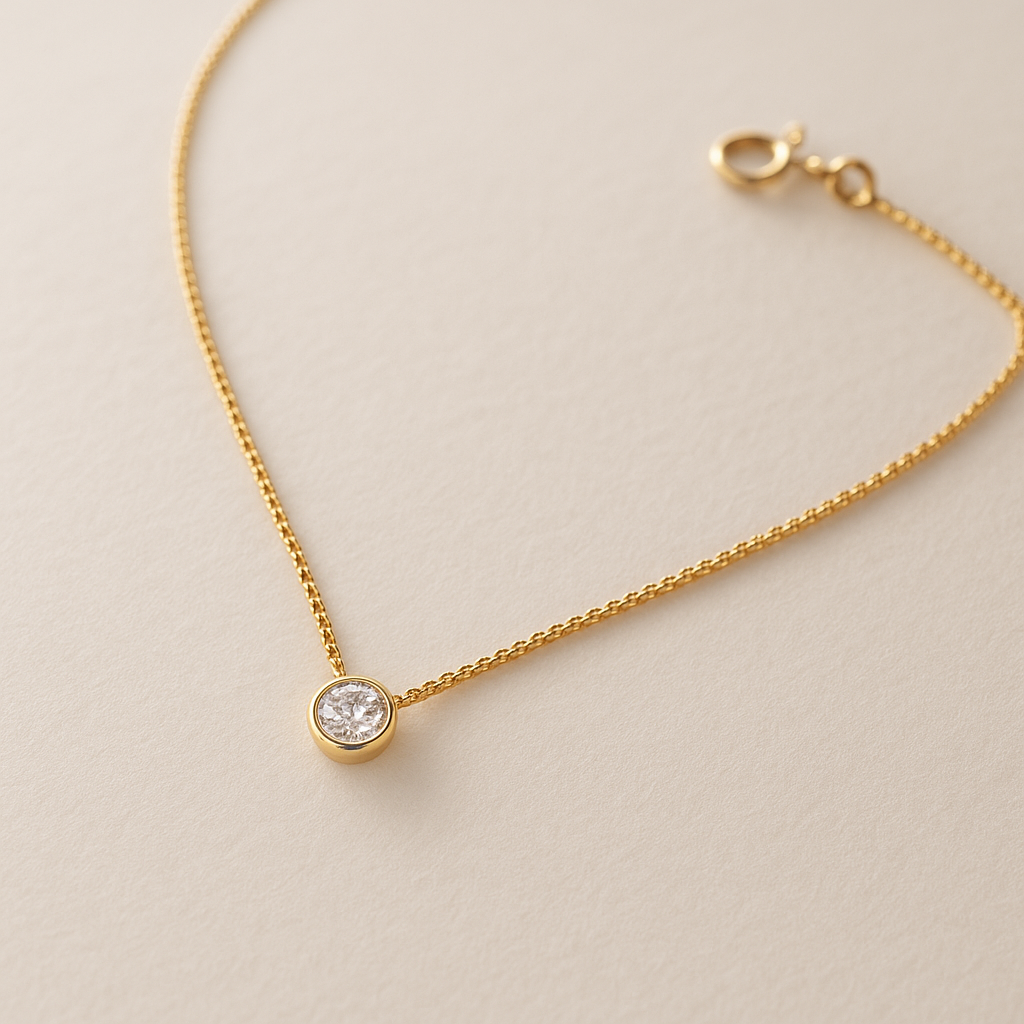 Colar Ponto De Luz Banhado a Ouro 18K