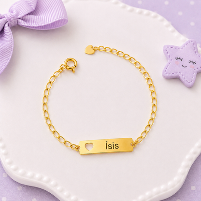 Pulseira Coração Vazado - Banhada a Ouro 18K