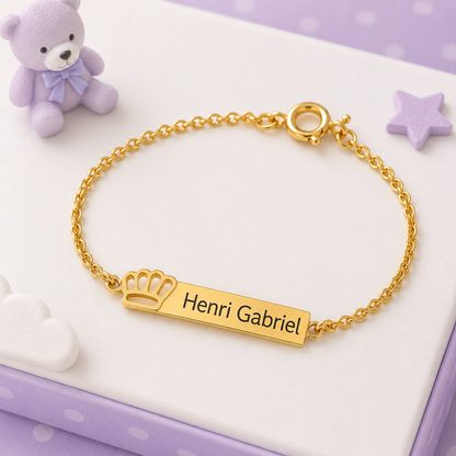 Pulseira Coroa Real - Banhada a Ouro 18K