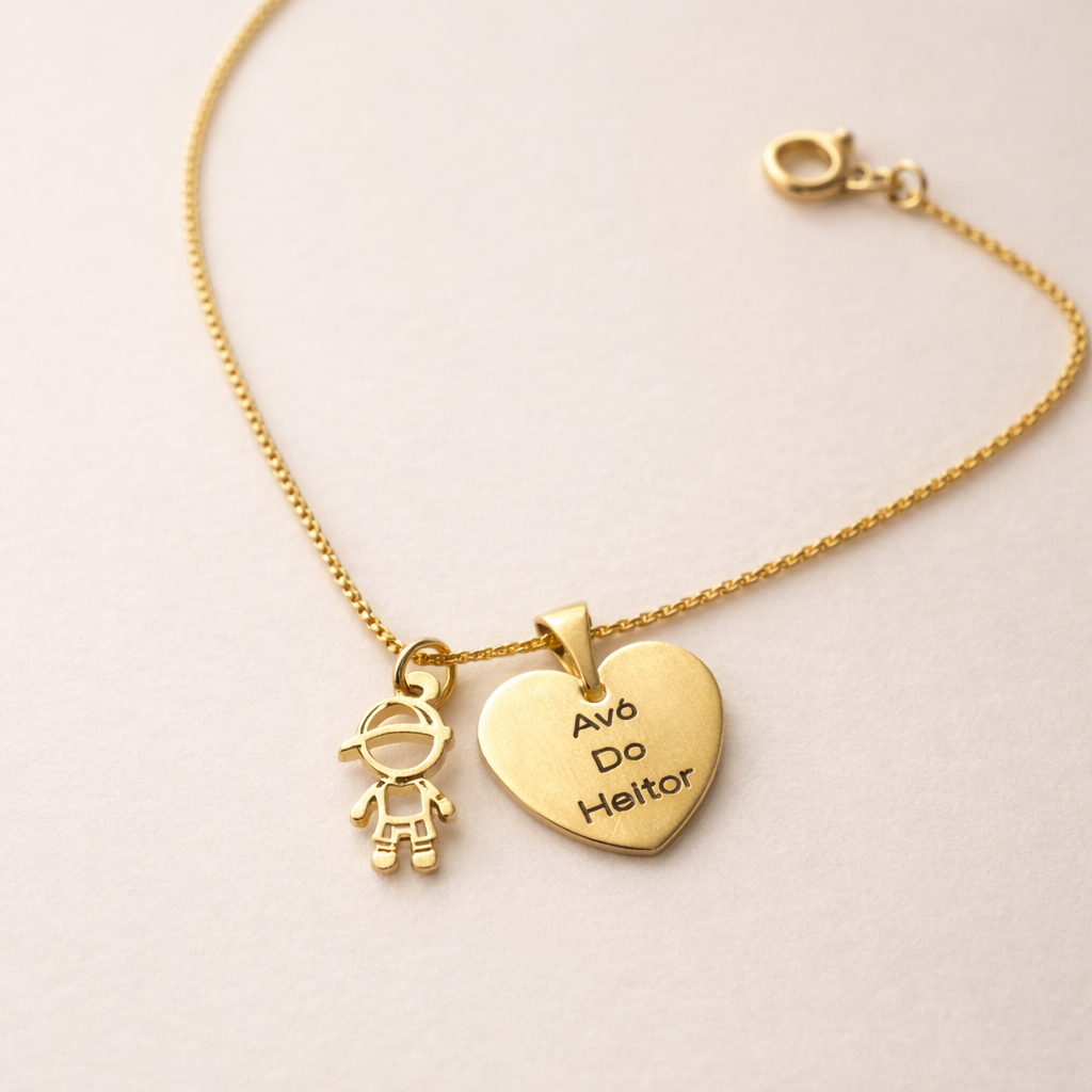 Colar de Mãe – Coração de Amor com Nome do Filho(a)