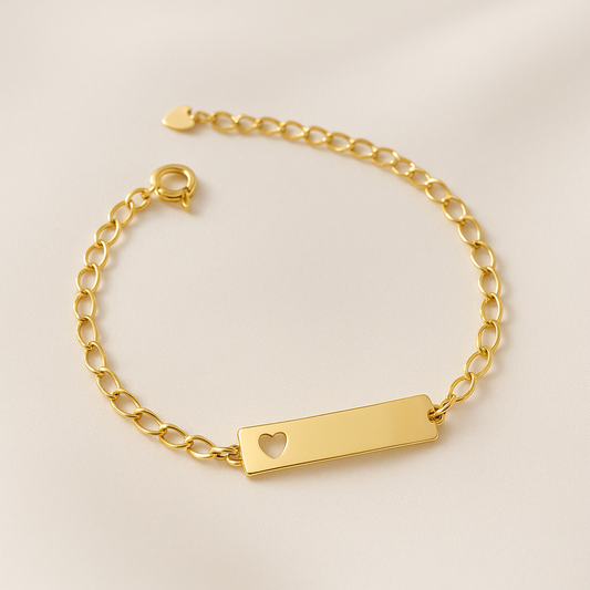 Pulseira Coração Vazado - Banhada a Ouro 18K