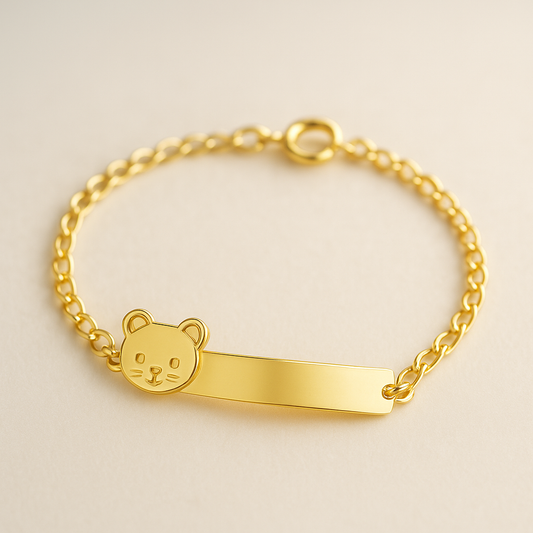 Pulseira Doçura com Ursinho - Banhada a Ouro 18K