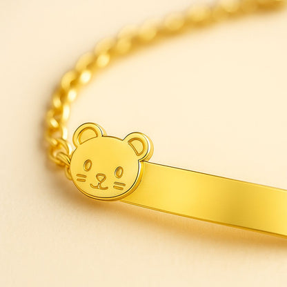Pulseira Doçura com Ursinho - Banhada a Ouro 18K